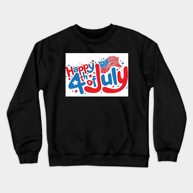 4th of July - 4 Crewneck Sweatshirt by Hand-drawn